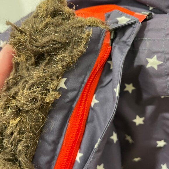 Girls Boden Coat Kids Size 6-7 Purple with Stars & Matching Gloves - Picture 12 of 16